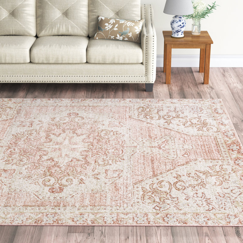 Lark Manor Cabell Oriental Pink/White Area Rug & Reviews Wayfair